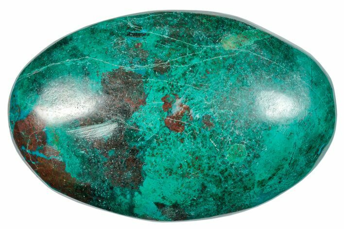 Polished Chrysocolla and Malachite Palm Stone - Peru #258671